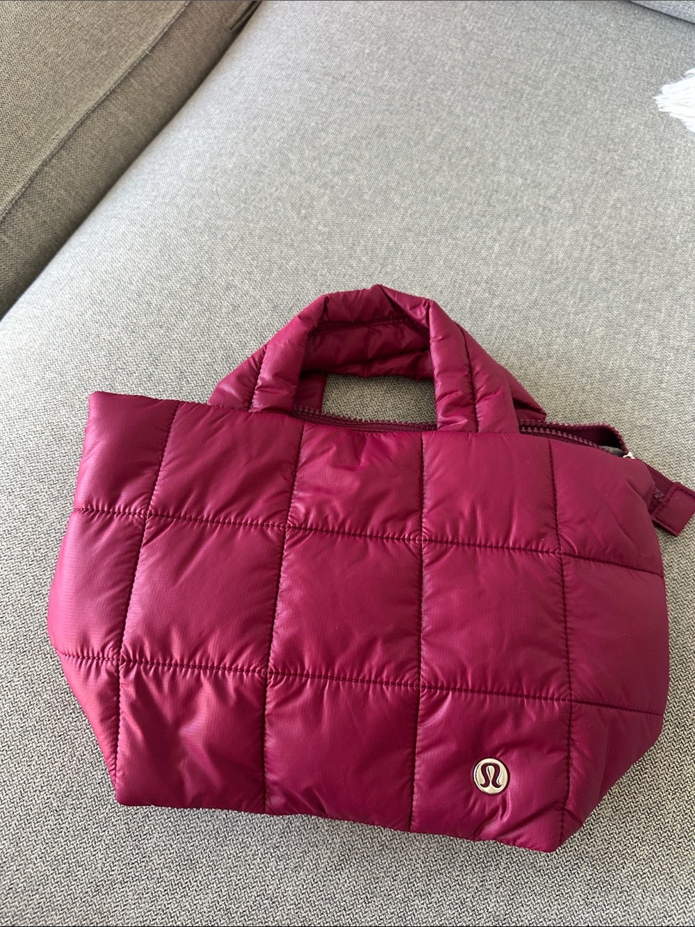 lululemon athletica Quilted Puffer Tote - Berry Red